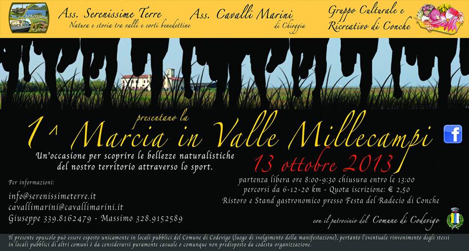1^ Marcia in Valle Millecampi a Codevigo – 13 Ottobre 2013