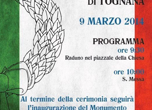 Piove di Sacco – Inaugurazione monumento ai caduti in frazione Tognana