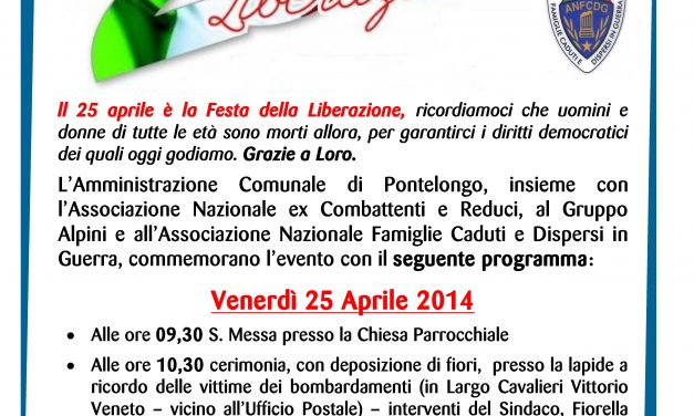 Pontelongo – 25 Aprile 2014  69° Anniversario della Liberazione e della fine Seconda Guerra Mondiale